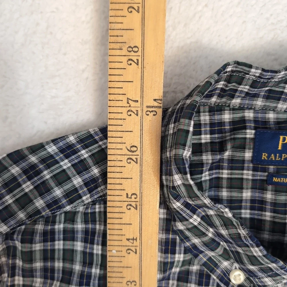Polo Ralph Lauren Kid L 14-16 Multi Check Plaid L/S Button Down‎ Natural Stretch